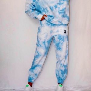 Playboy blue tie dye sweatpants NWTs